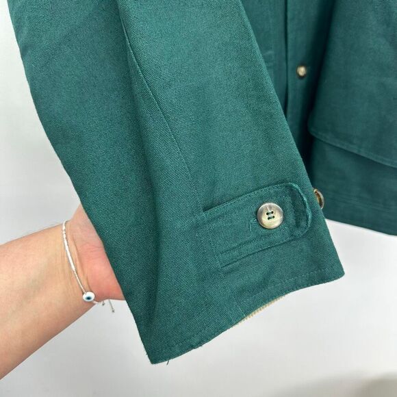 Big Yank Unisex Vintage Emerald Green Corduroy Collar Cuffs Barn Chore Jacket - Picture 11 of 13